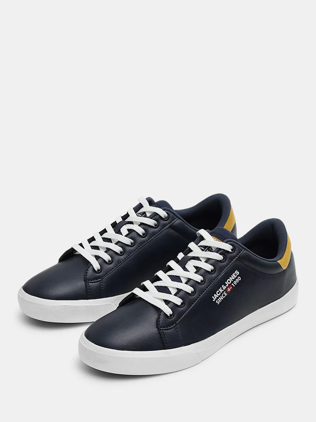 Navy Blue PU Casual Sneakers - Image 6