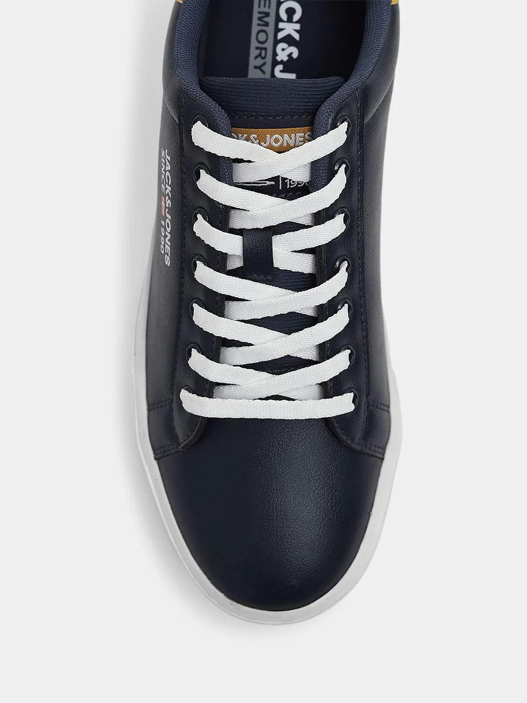 Navy Blue PU Casual Sneakers - Image 7