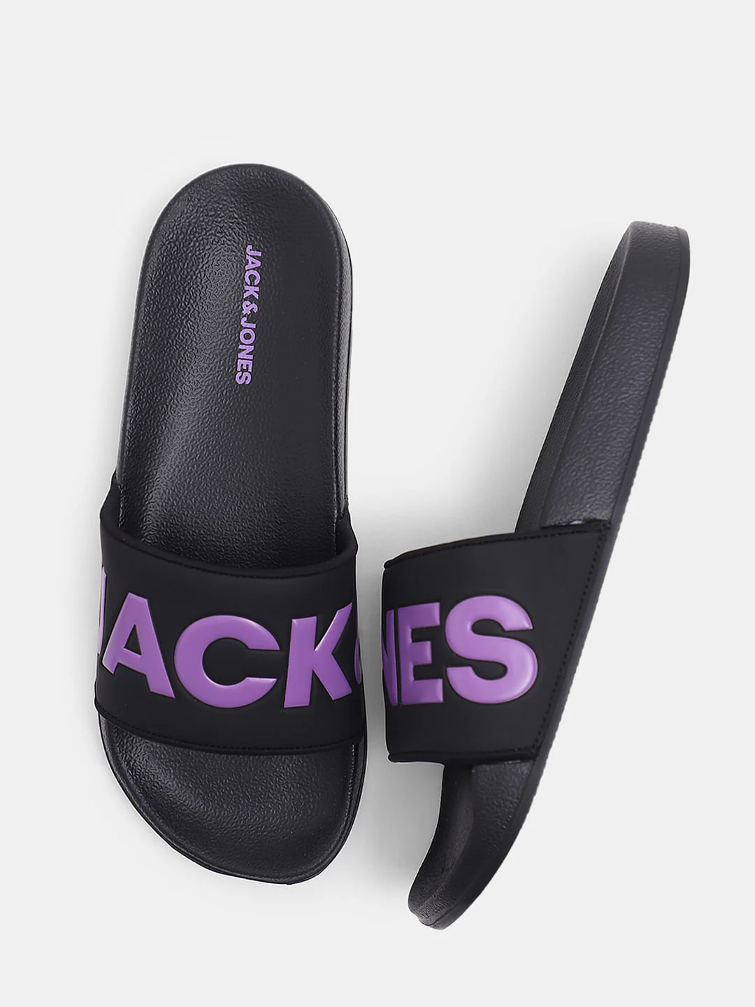 Black & Purple Logo Print Sliders - Image 3