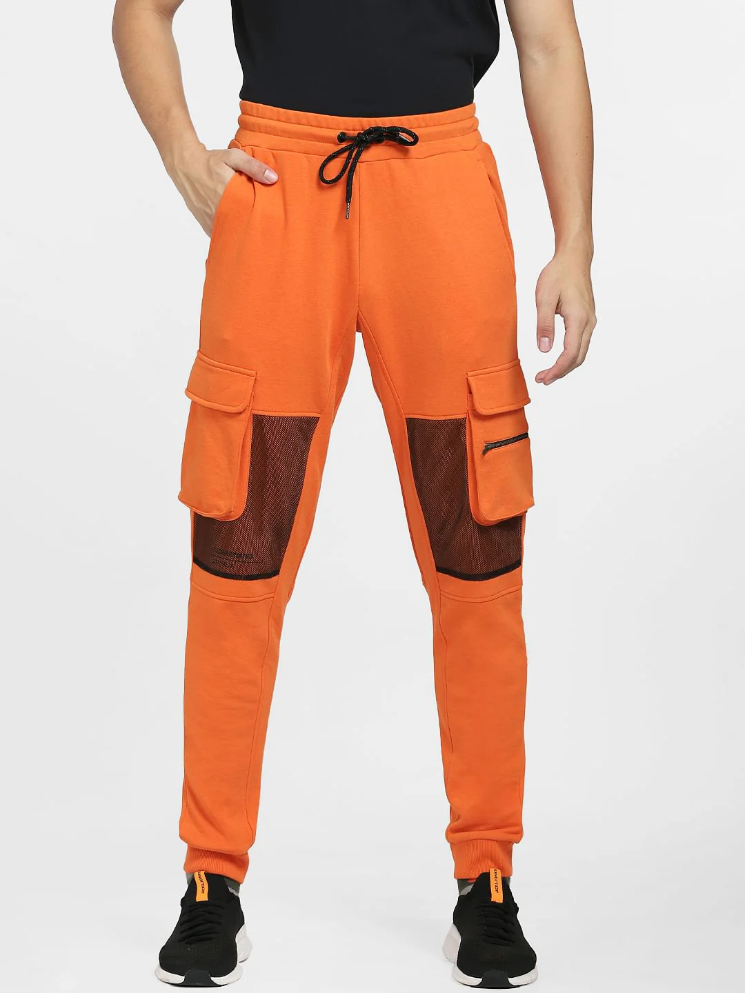Orange Mid Rise Pocket Detail Sweatpants - Image 2