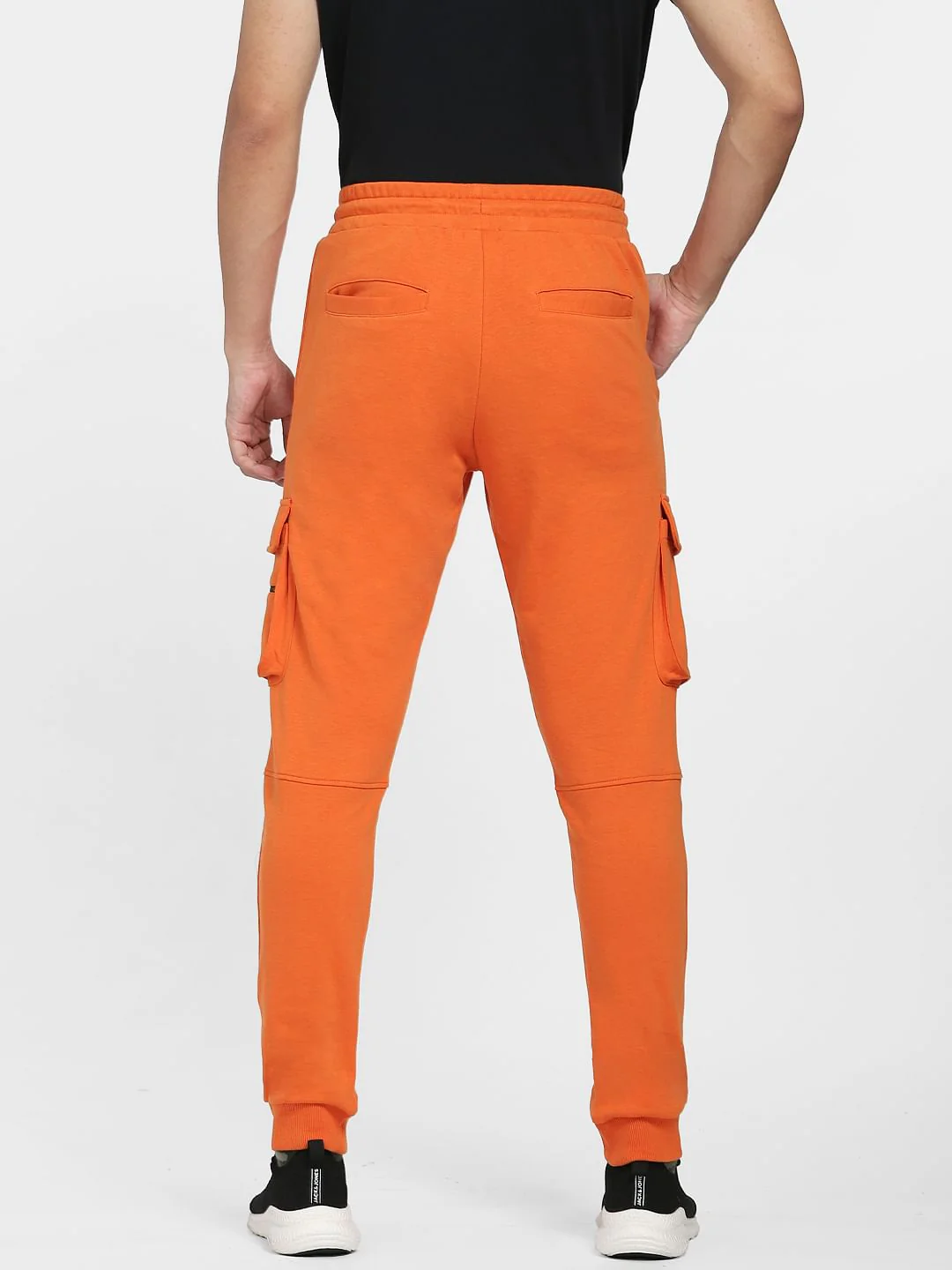 Orange Mid Rise Pocket Detail Sweatpants - Image 4