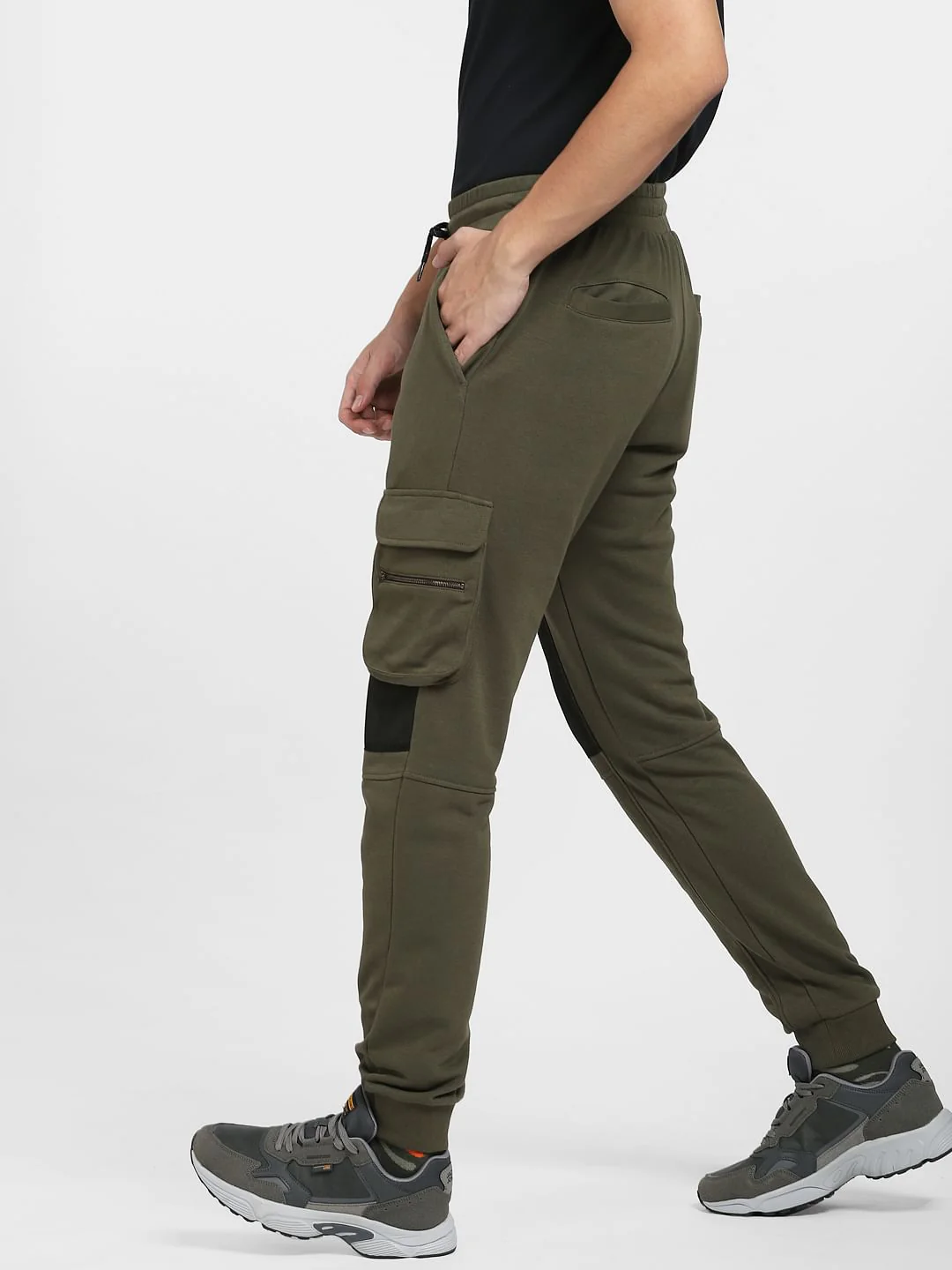 Green Mid Rise Colourblocked Sweatpants - Image 3