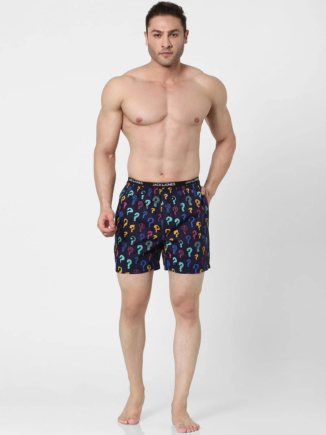 Blue Question Mark Printed Boxers