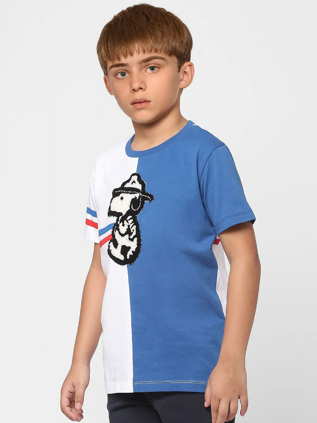 Boys X PEANUTS Blue Snoopy Graphic Print T-shirt - Image 3