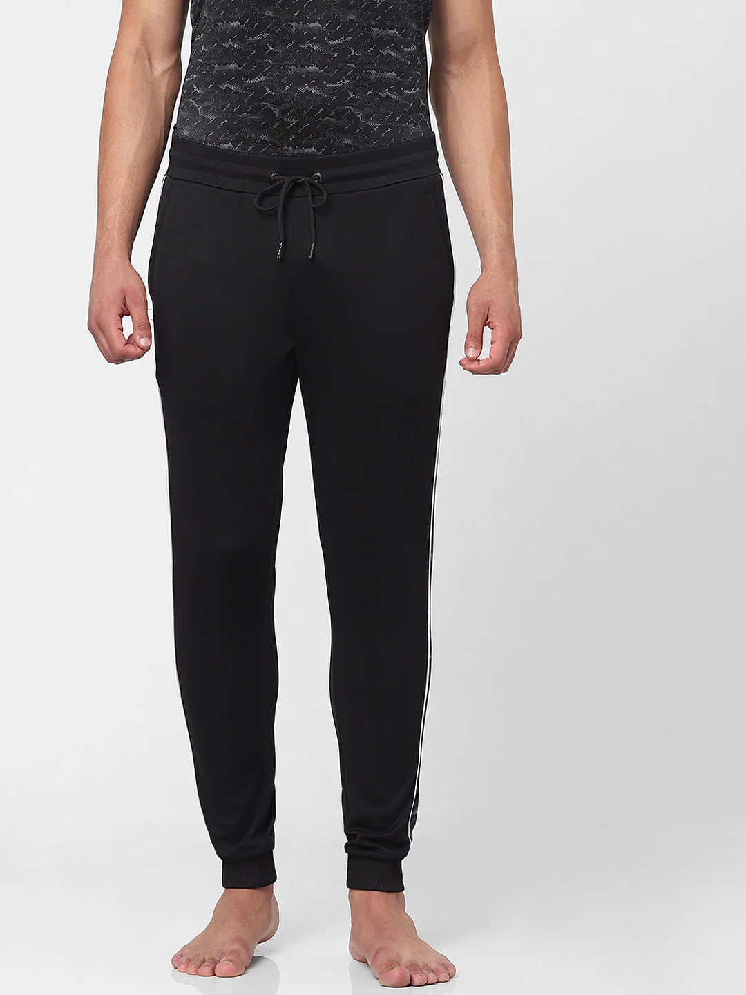 Black Patterned Trackpants - Image 2