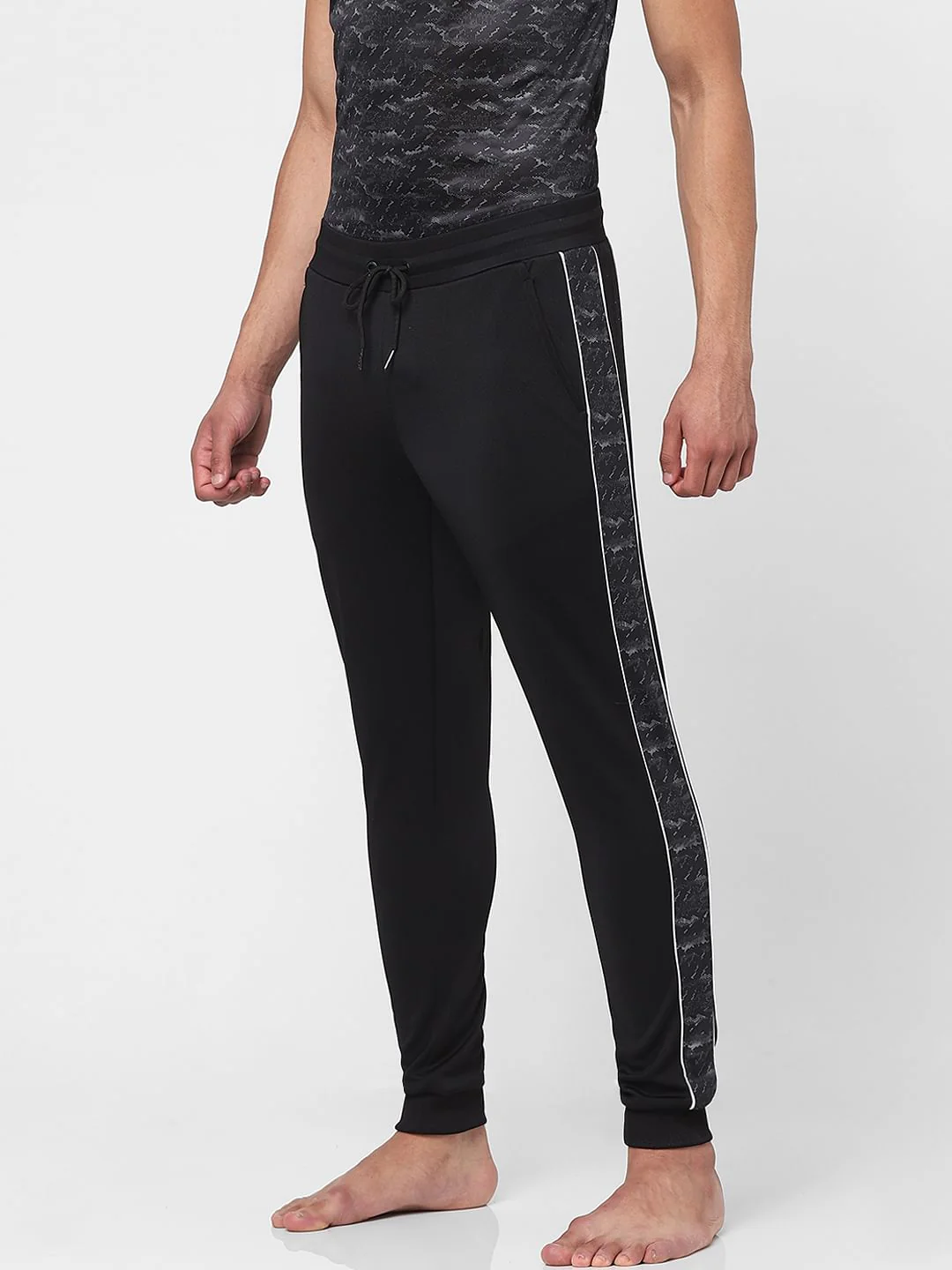 Black Patterned Trackpants - Image 3