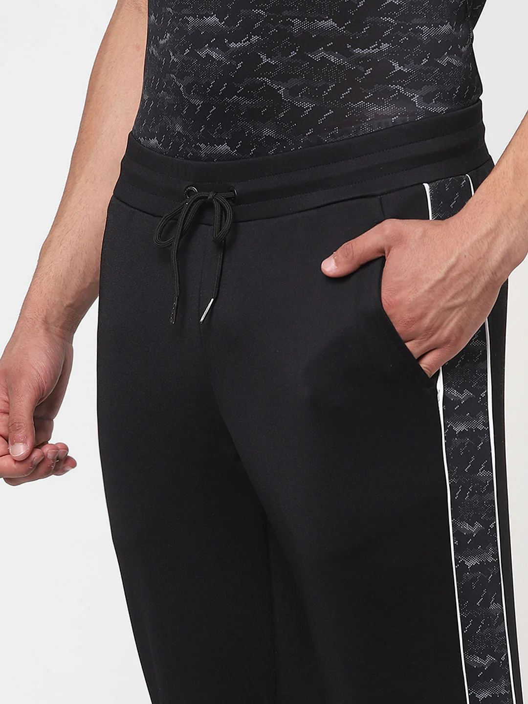 Black Patterned Trackpants - Image 5