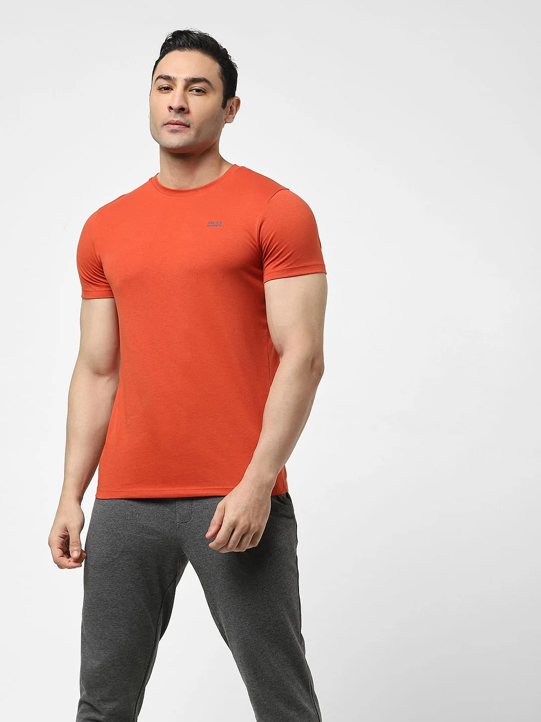 Rust Logo Print Crew Neck T-shirt