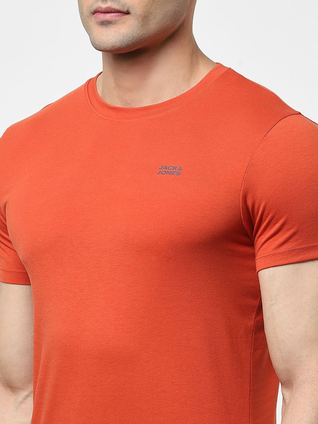 Rust Logo Print Crew Neck T-shirt - Image 5