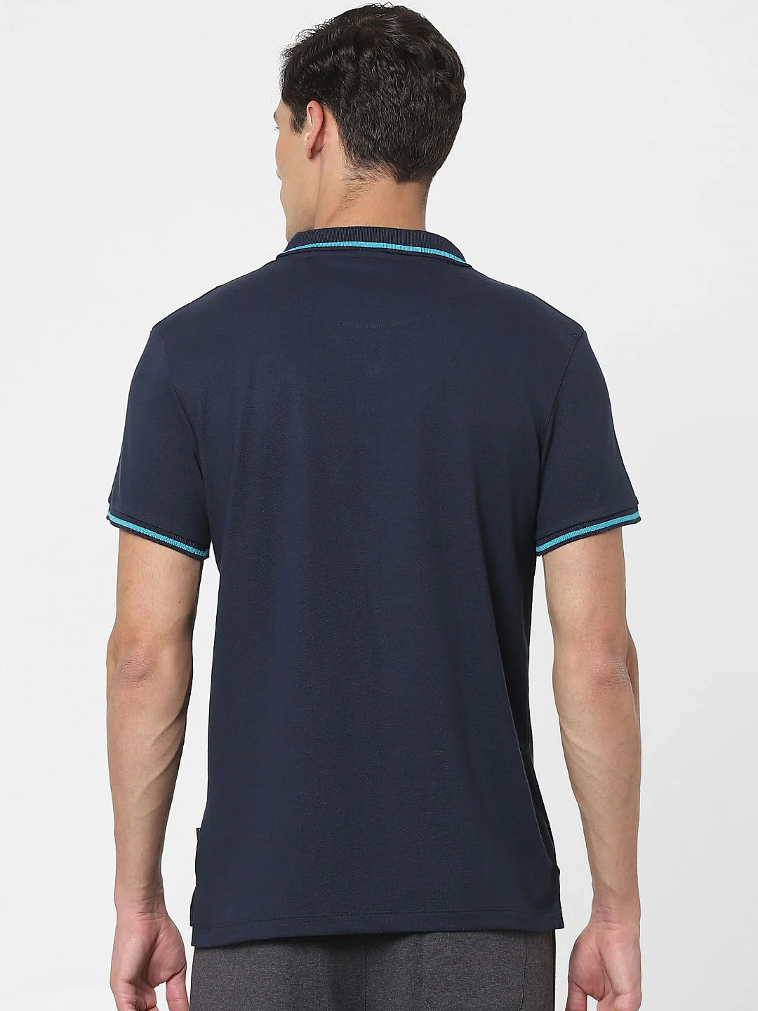 Dark Blue Polo Neck T-shirt - Image 4