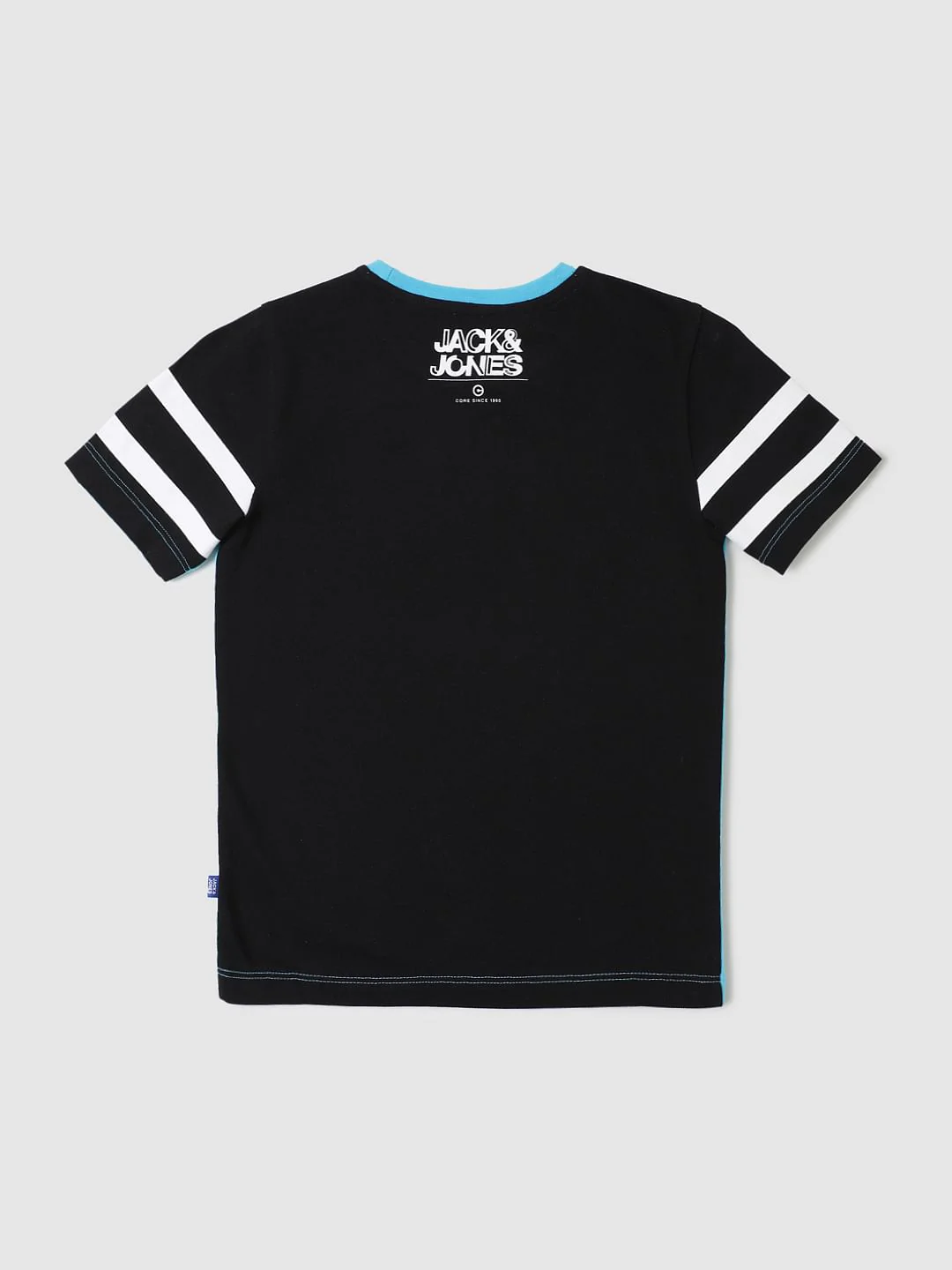 Boys Blue Colourblocked Crew Neck T-shirt - Image 2