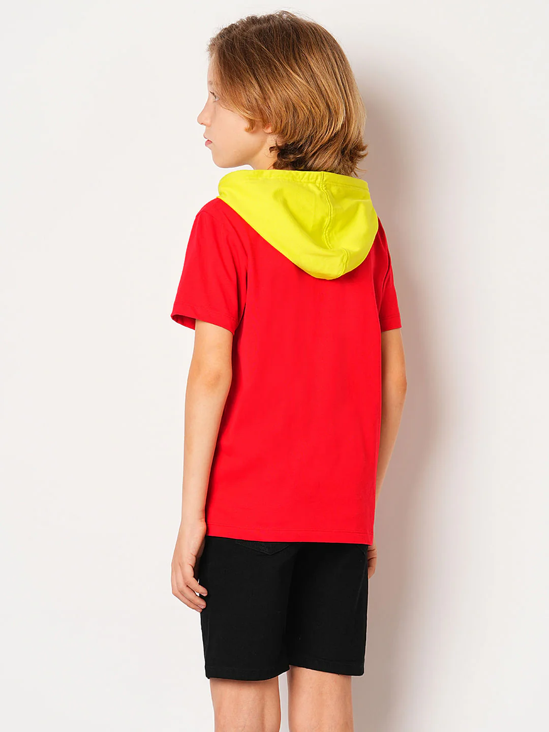 Boys Red Garfield Print Hooded T-shirt - Image 4