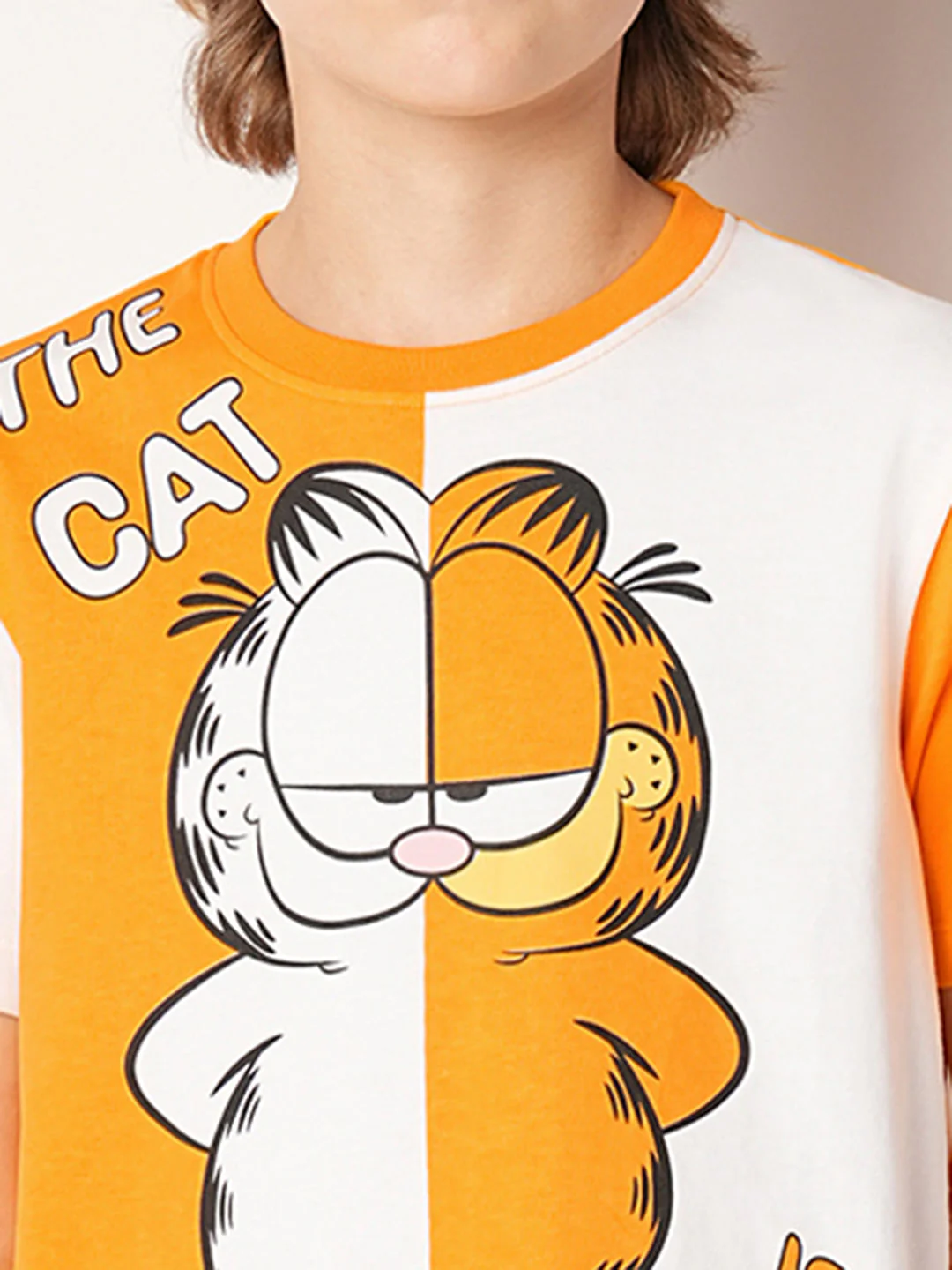 GARFIELD Orange Printed Colourblocked T-shirt - Image 6