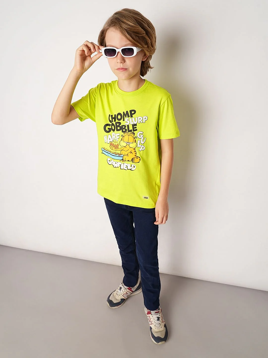 GARFIELD Lime Green Printed T-shirt