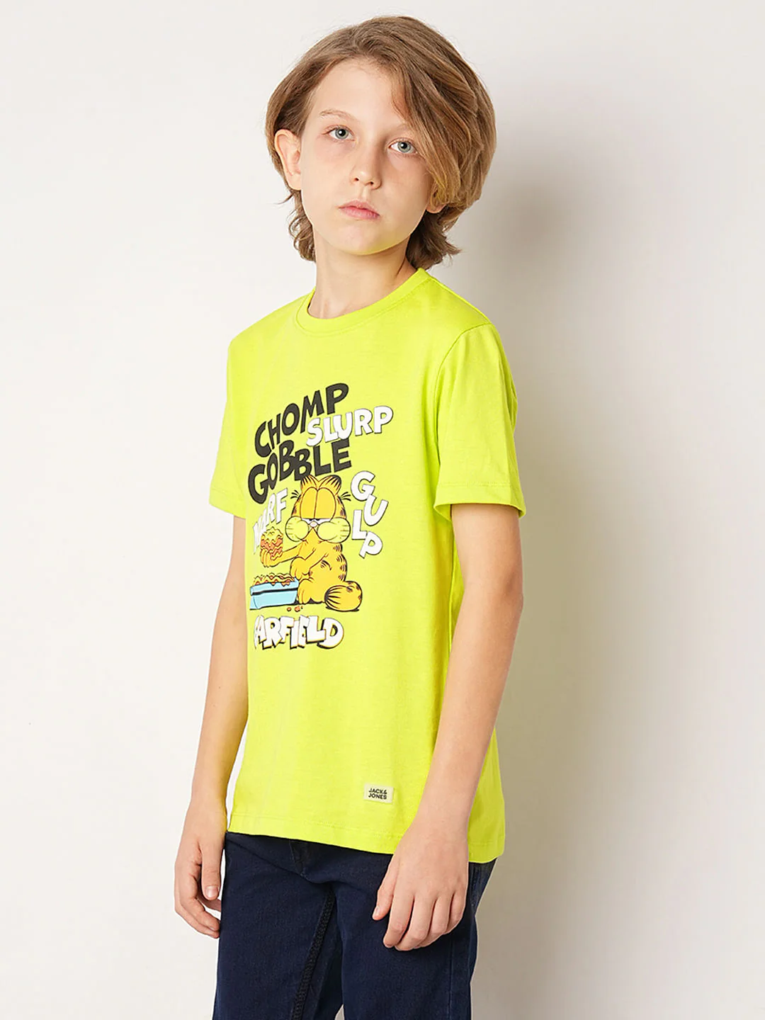 GARFIELD Lime Green Printed T-shirt - Image 3