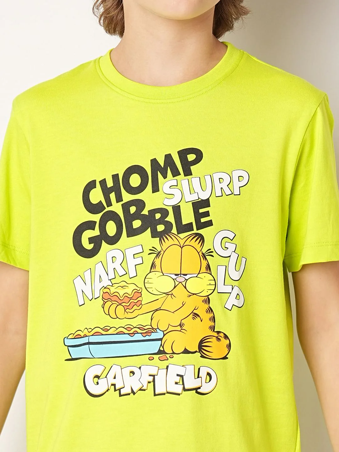 GARFIELD Lime Green Printed T-shirt - Image 6