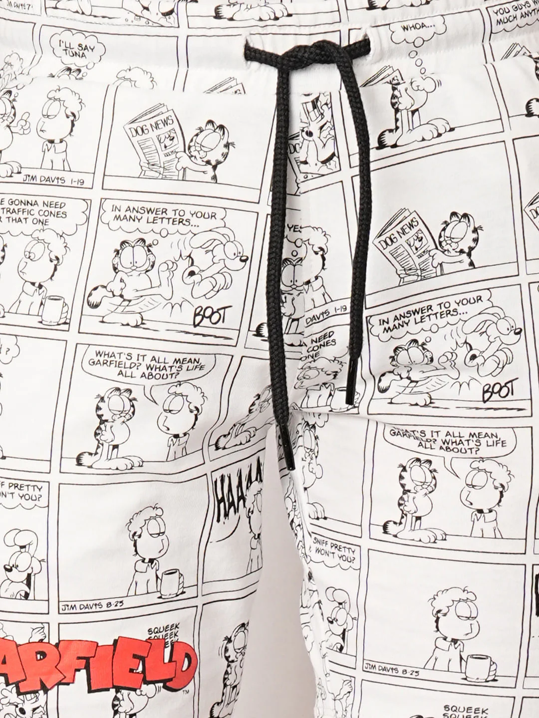 GARFIELD White Printed Co-ord Set Shorts - Image 6