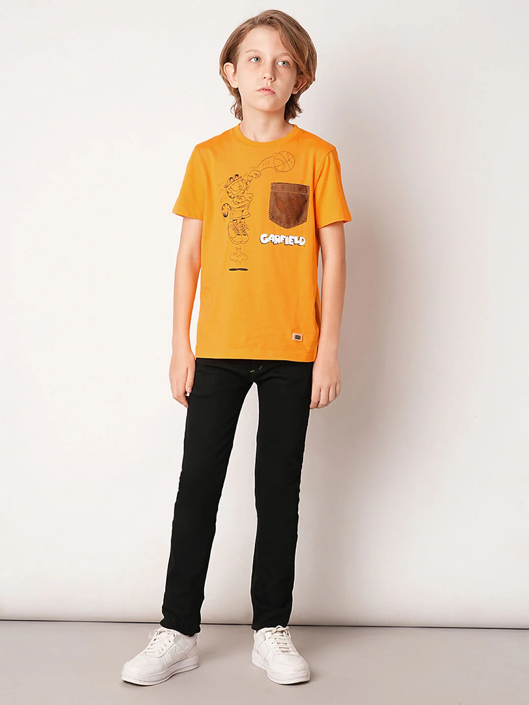 GARFIELD Orange Printed Cotton T-shirt - Image 5