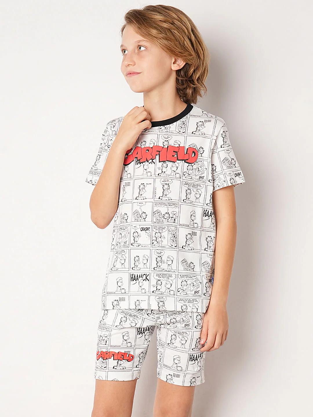 GARFIELD White Printed Co-ord Set T-shirt - Image 3