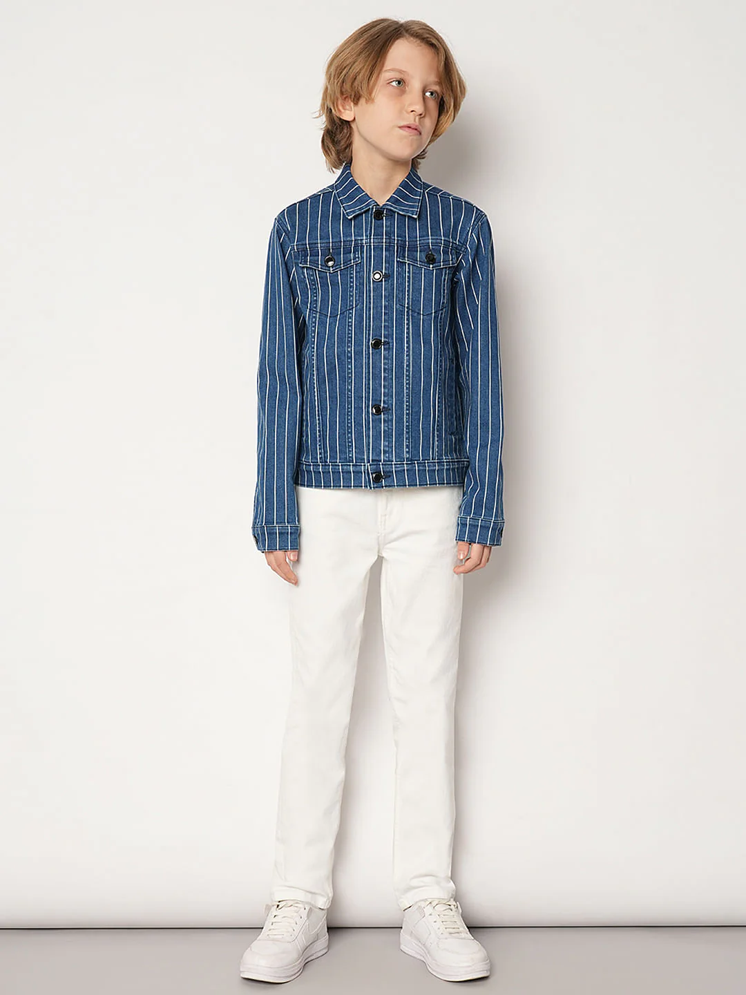Blue Striped Denim Jacket - Image 5