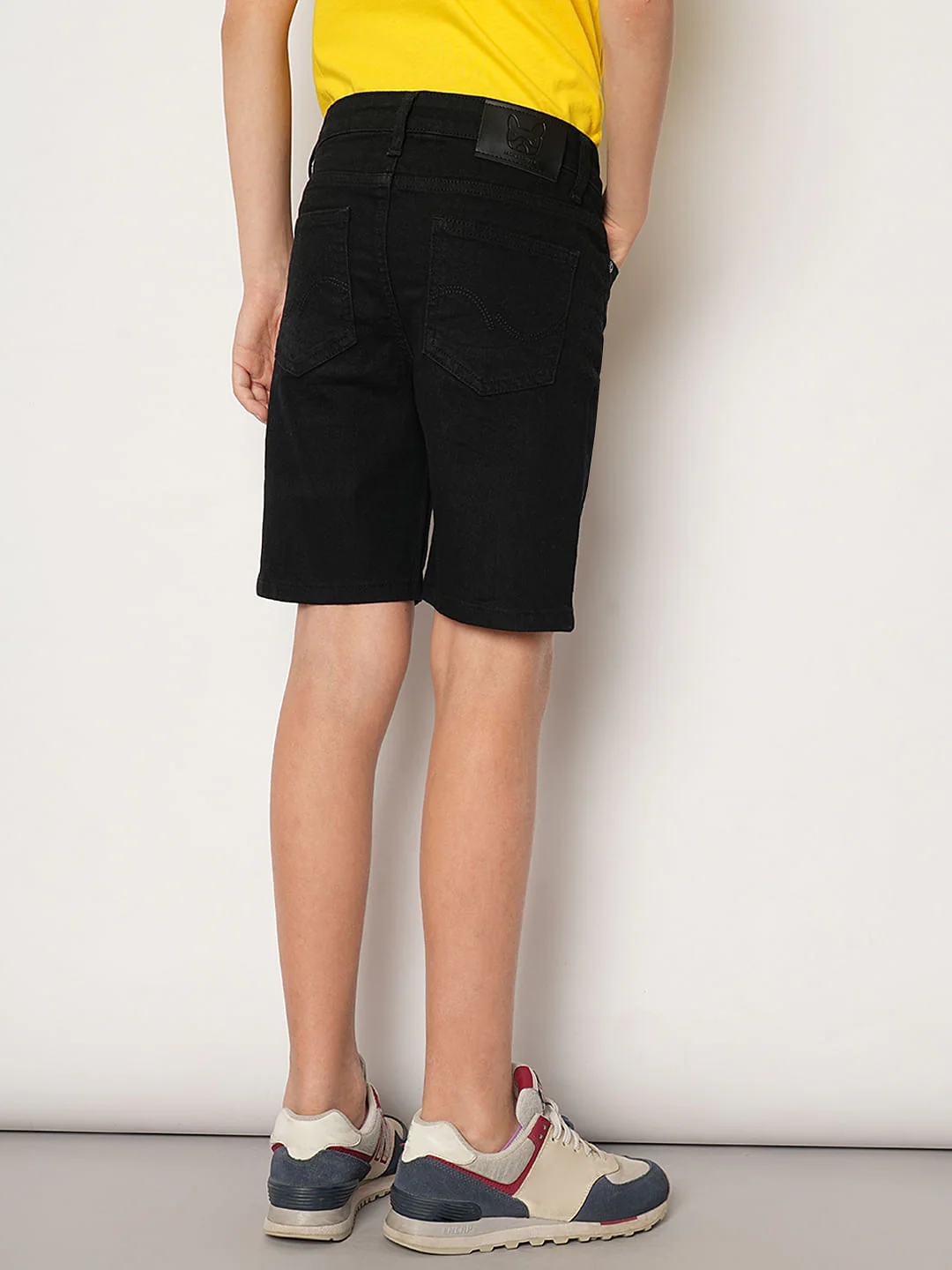 Black Mid Rise Denim Shorts - Image 4