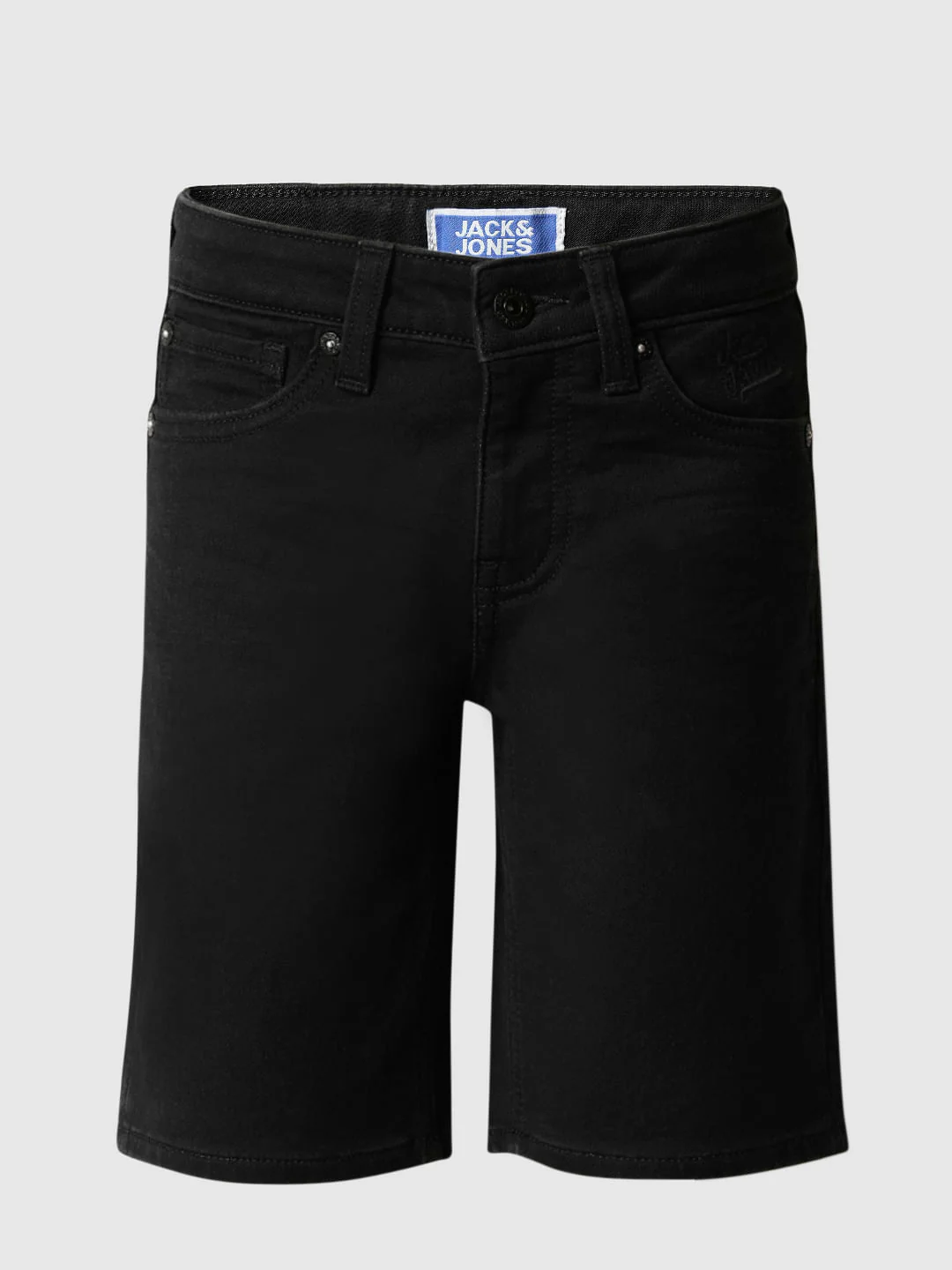 Boys Black Cotton Denim Shorts - Image 7