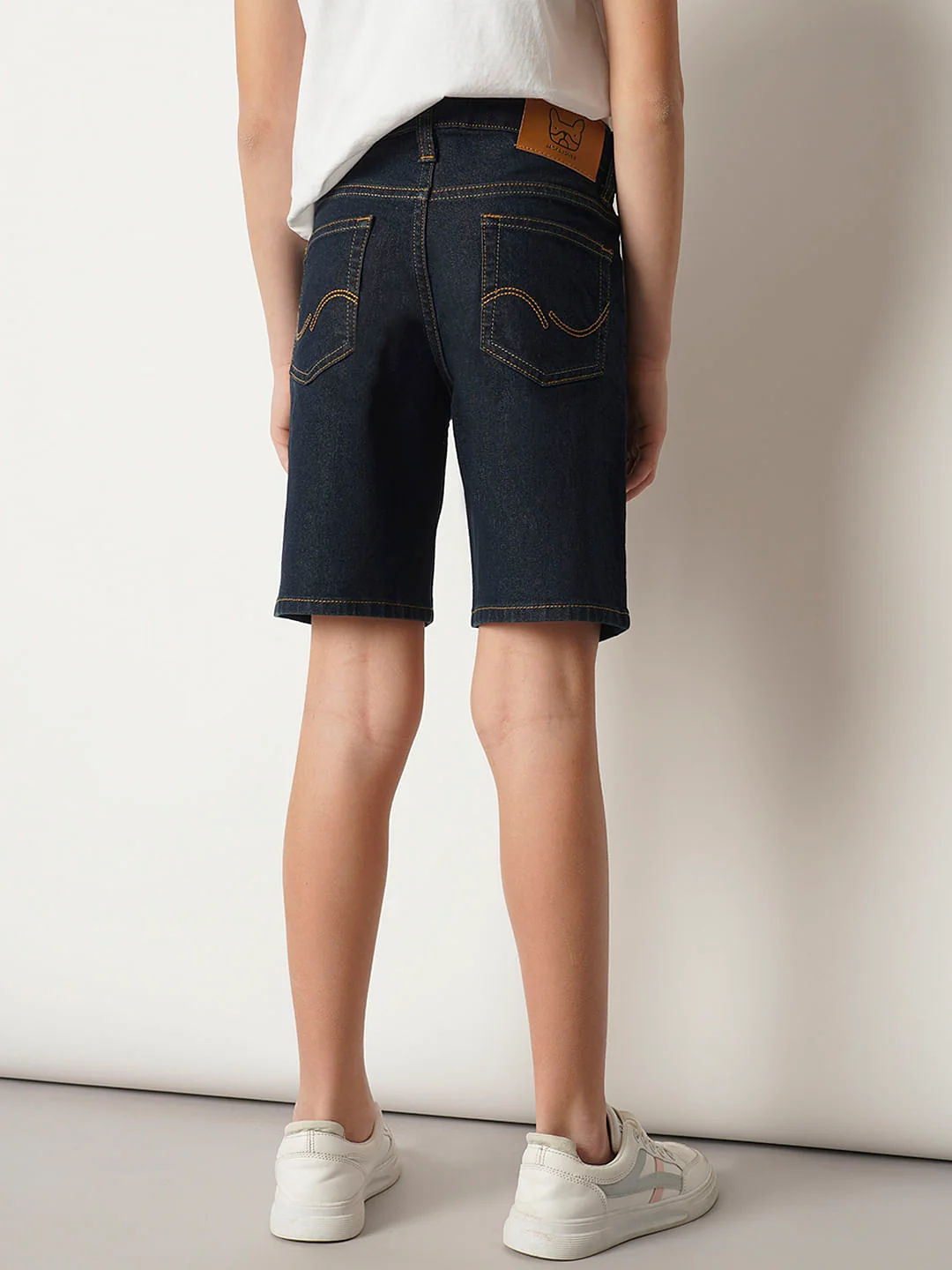 Boys Dark Blue Cotton Denim Shorts - Image 4