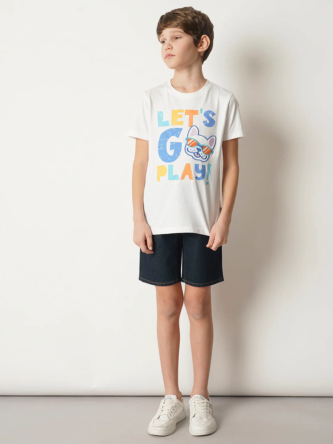 Boys Dark Blue Cotton Denim Shorts - Image 5