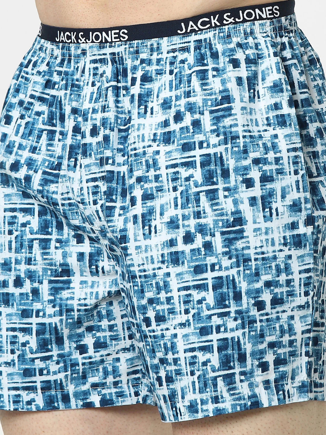 White Abstract Print Boxers - Image 4