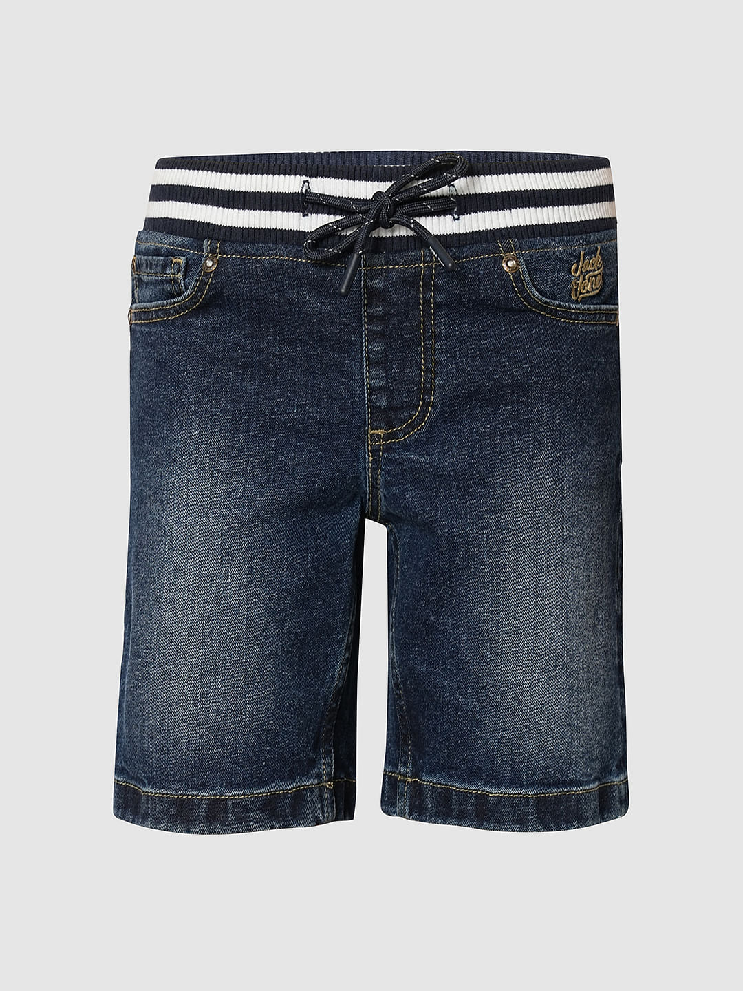 Blue Mid Rise Denim Shorts - Image 7