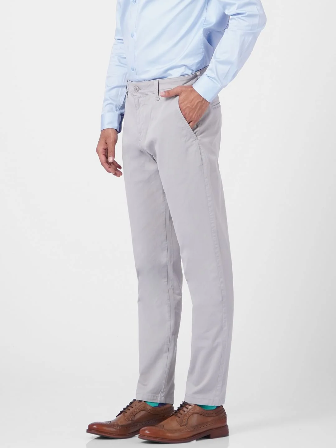 Grey Low Rise Pants - Image 3