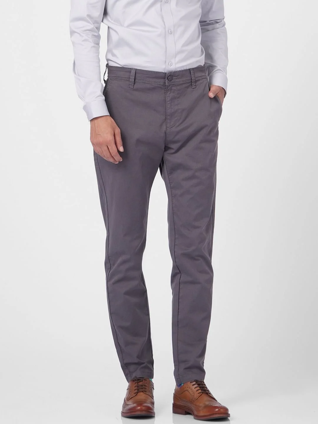 Dark Grey Low Rise Pants - Image 2