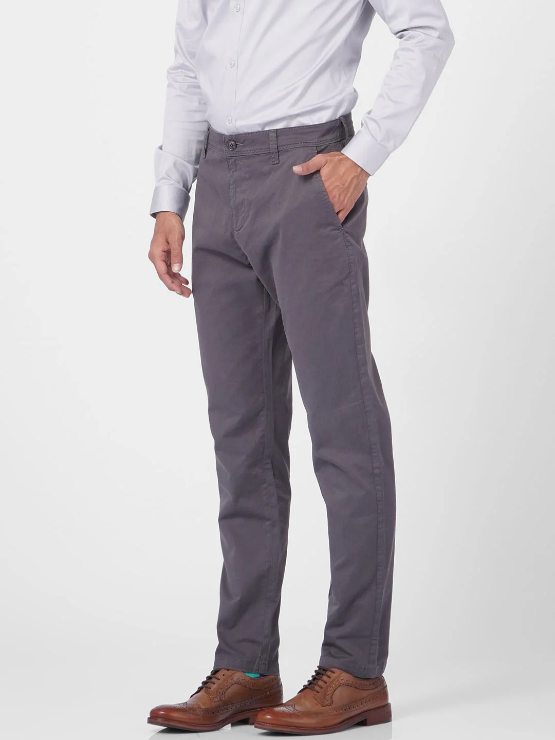 Dark Grey Low Rise Pants - Image 3