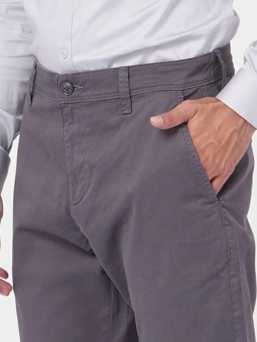Dark Grey Low Rise Pants - Image 5