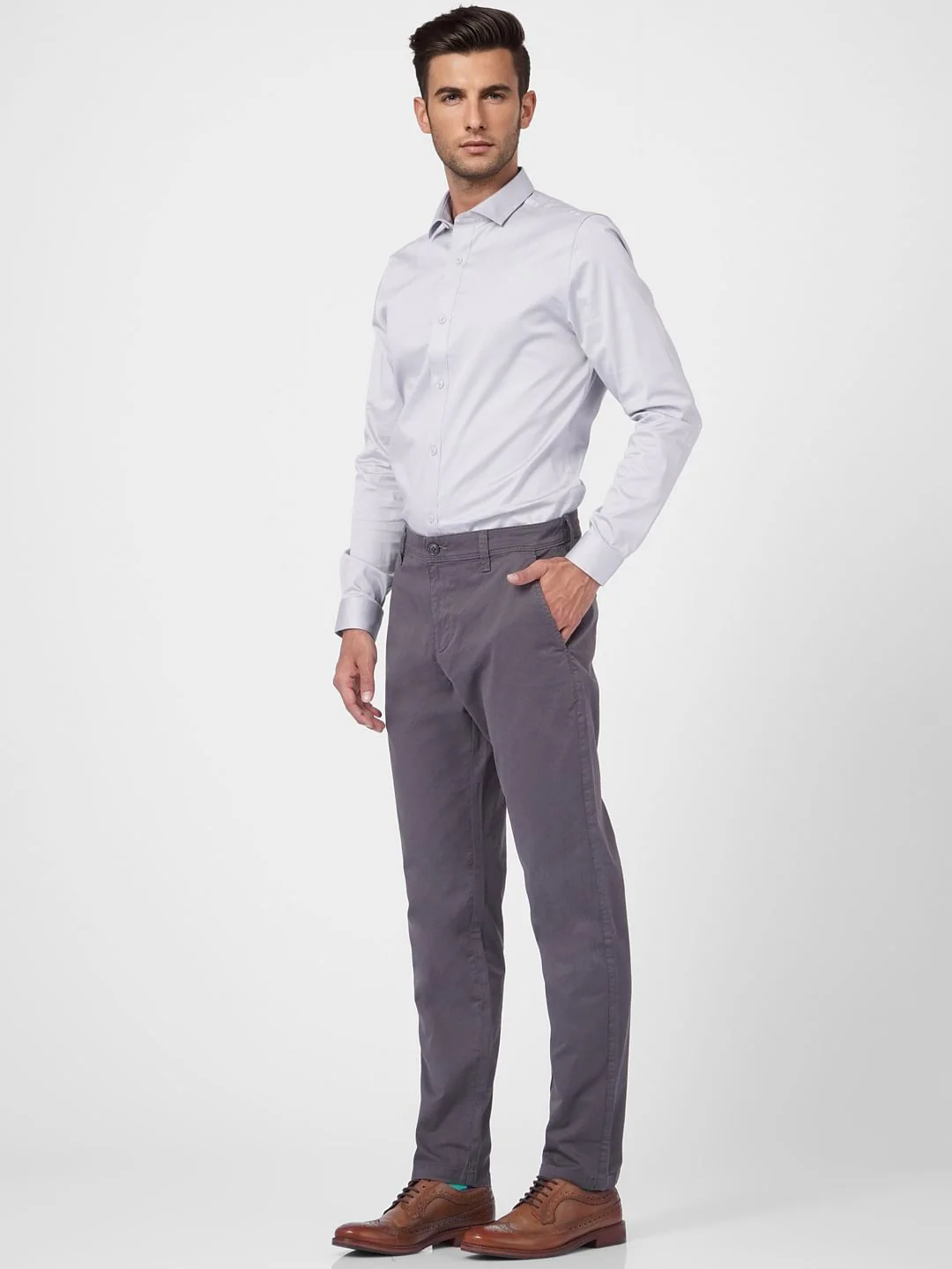 Dark Grey Low Rise Pants - Image 6