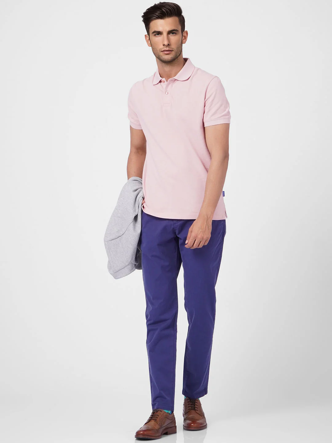 Blue Mid Rise Chinos