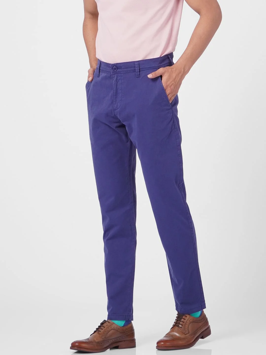 Blue Mid Rise Chinos - Image 3