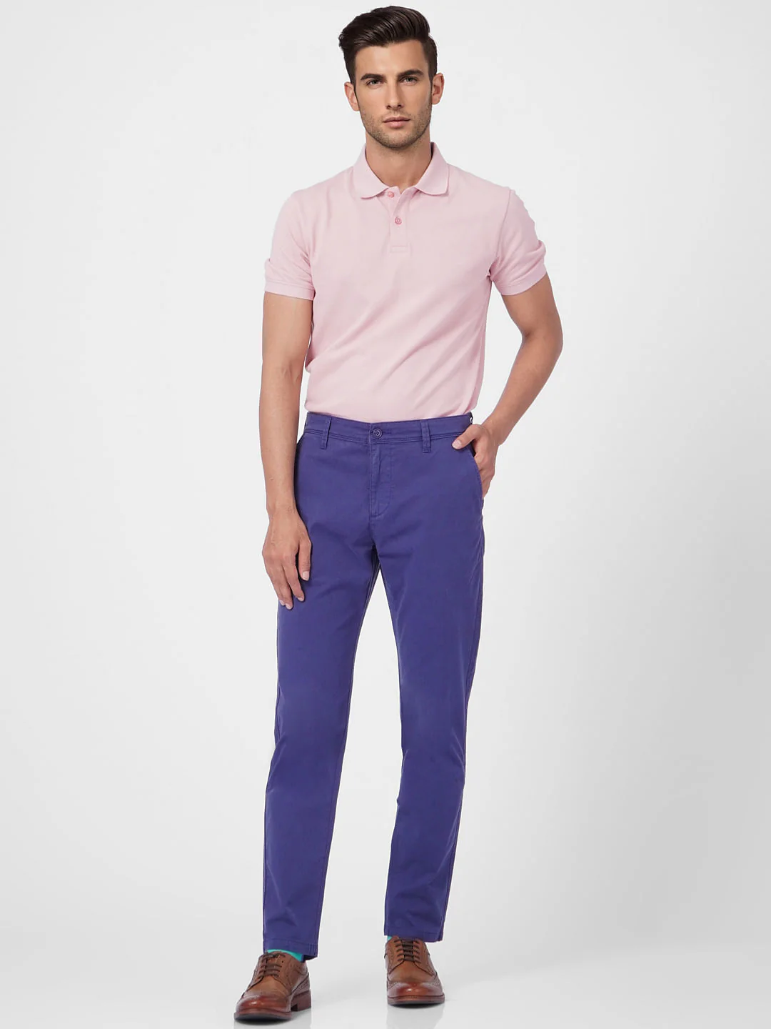 Blue Mid Rise Chinos - Image 6