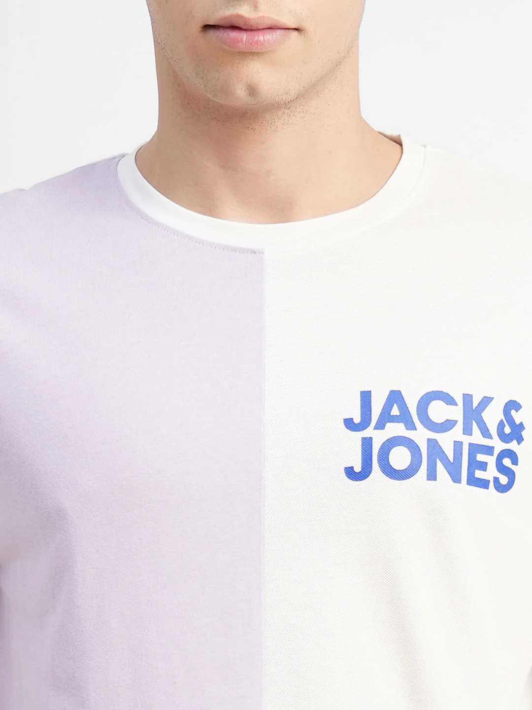 White Colourblocked Crew Neck T-shirt - Image 5