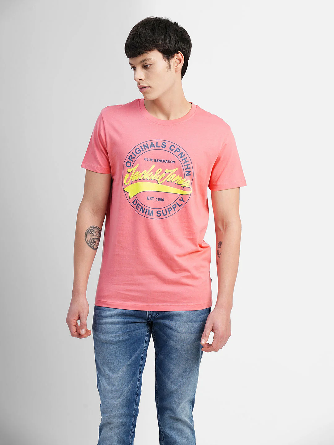 Coral Logo Text Print Crew Neck T-shirt - Image 2
