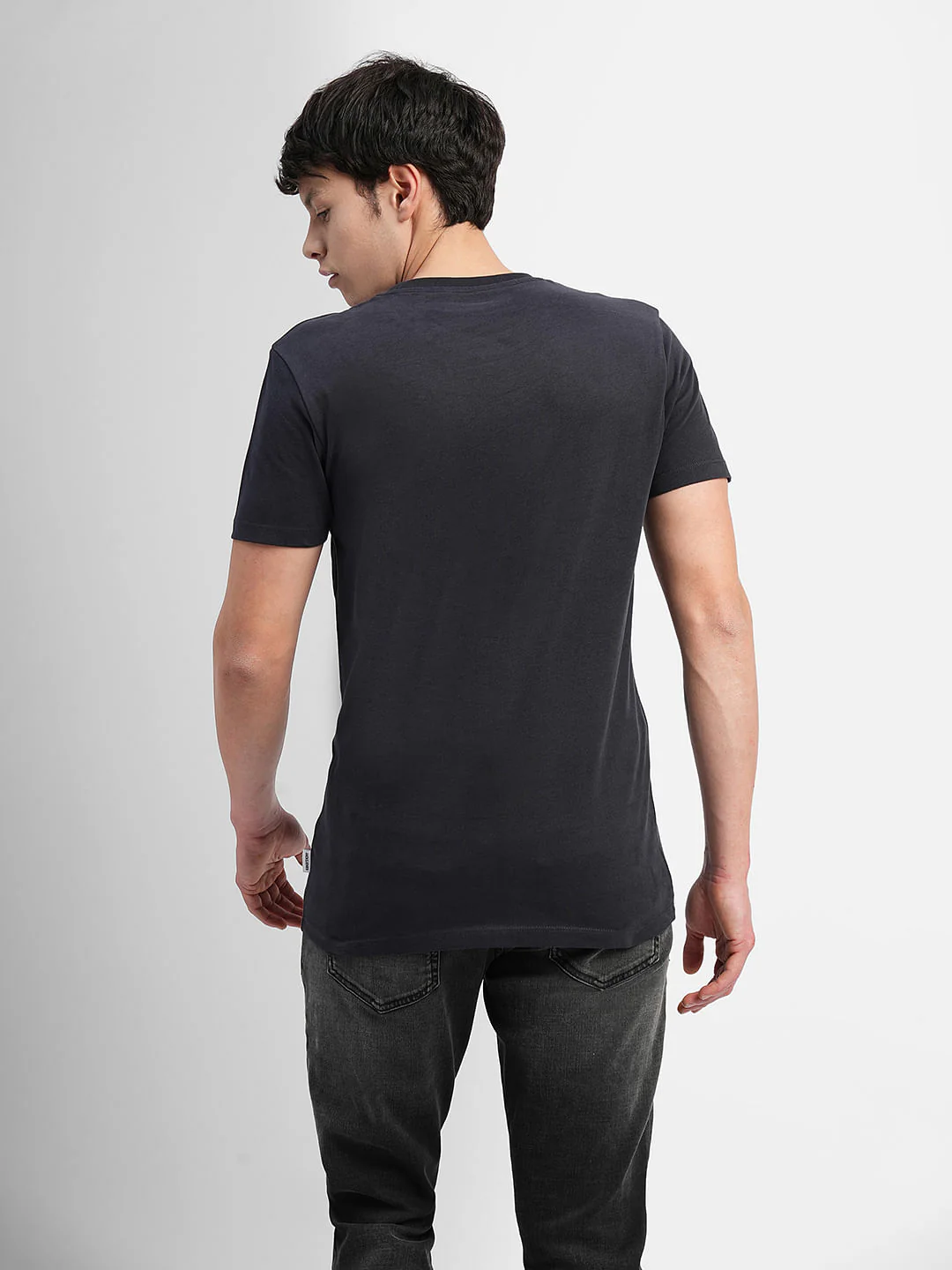 Black Typographic Print Crew Neck T-shirt - Image 4