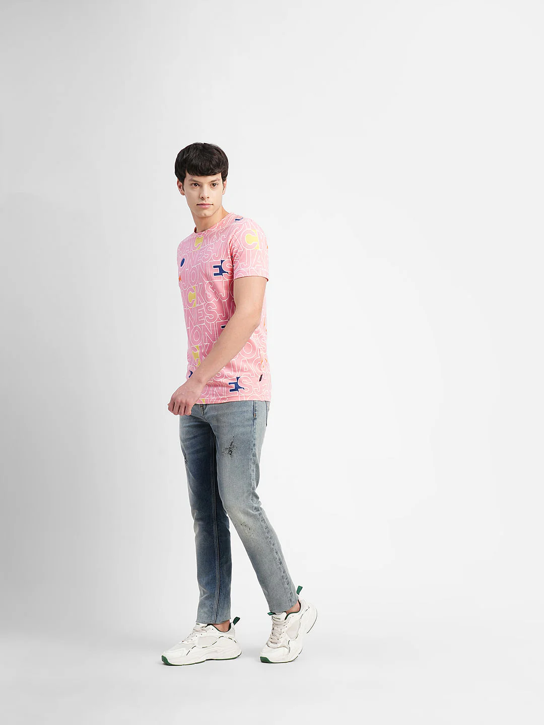 Pink Logo Print Crew Neck T-shirt - Image 6