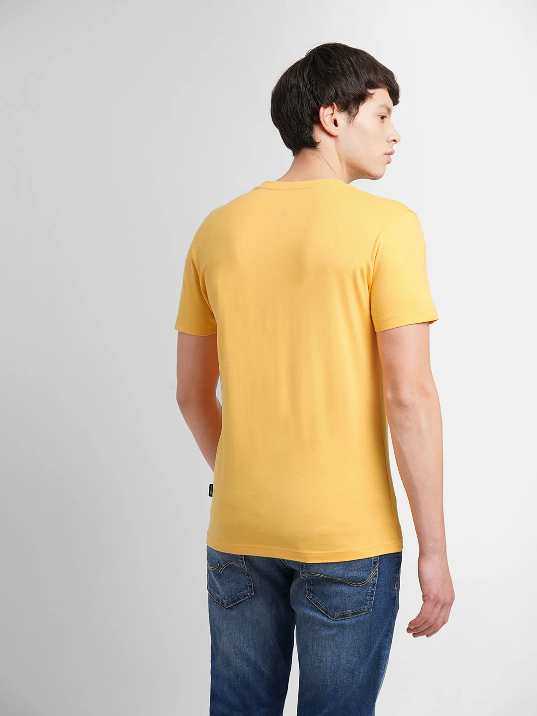 Yellow Logo Print Crew Neck T-shirt - Image 4