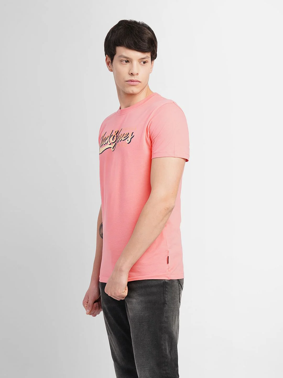 Pink Logo Print Crew Neck T-shirt - Image 3