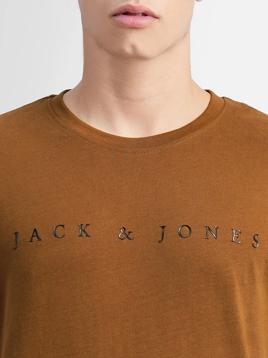 Brown Logo Text Print Crew Neck T-shirt - Image 5