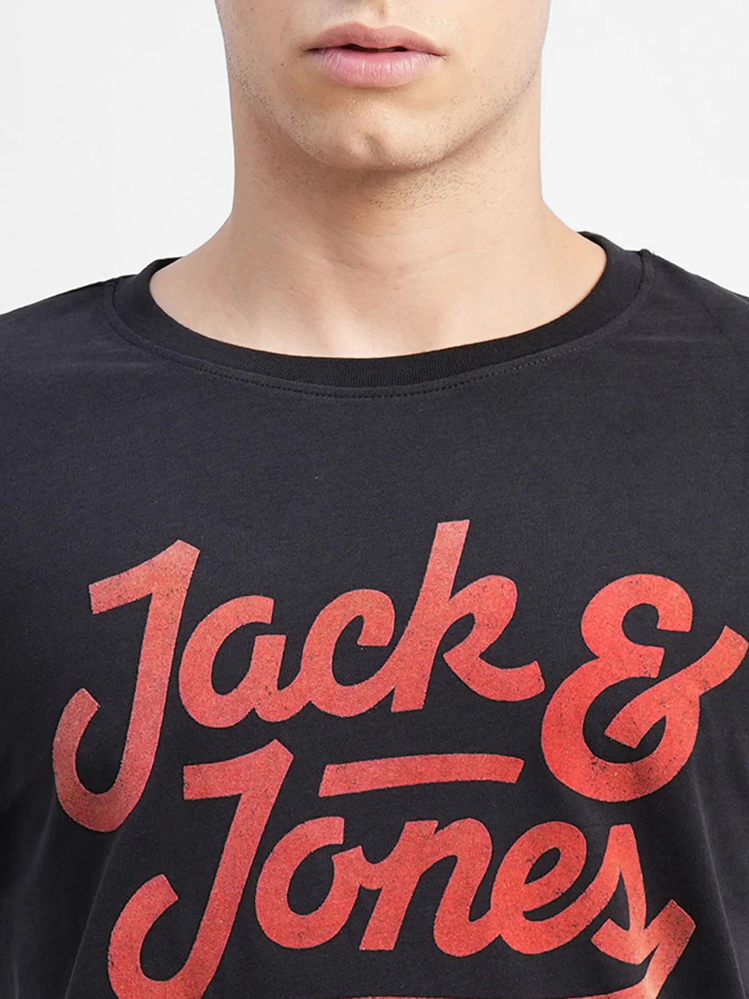 Black Logo Print Crew Neck T-shirt - Image 5