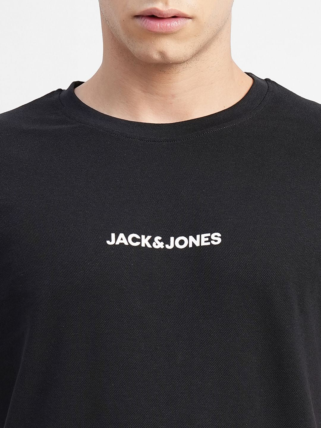 Black Typographic Logo Crew Neck T-shirt - Image 5