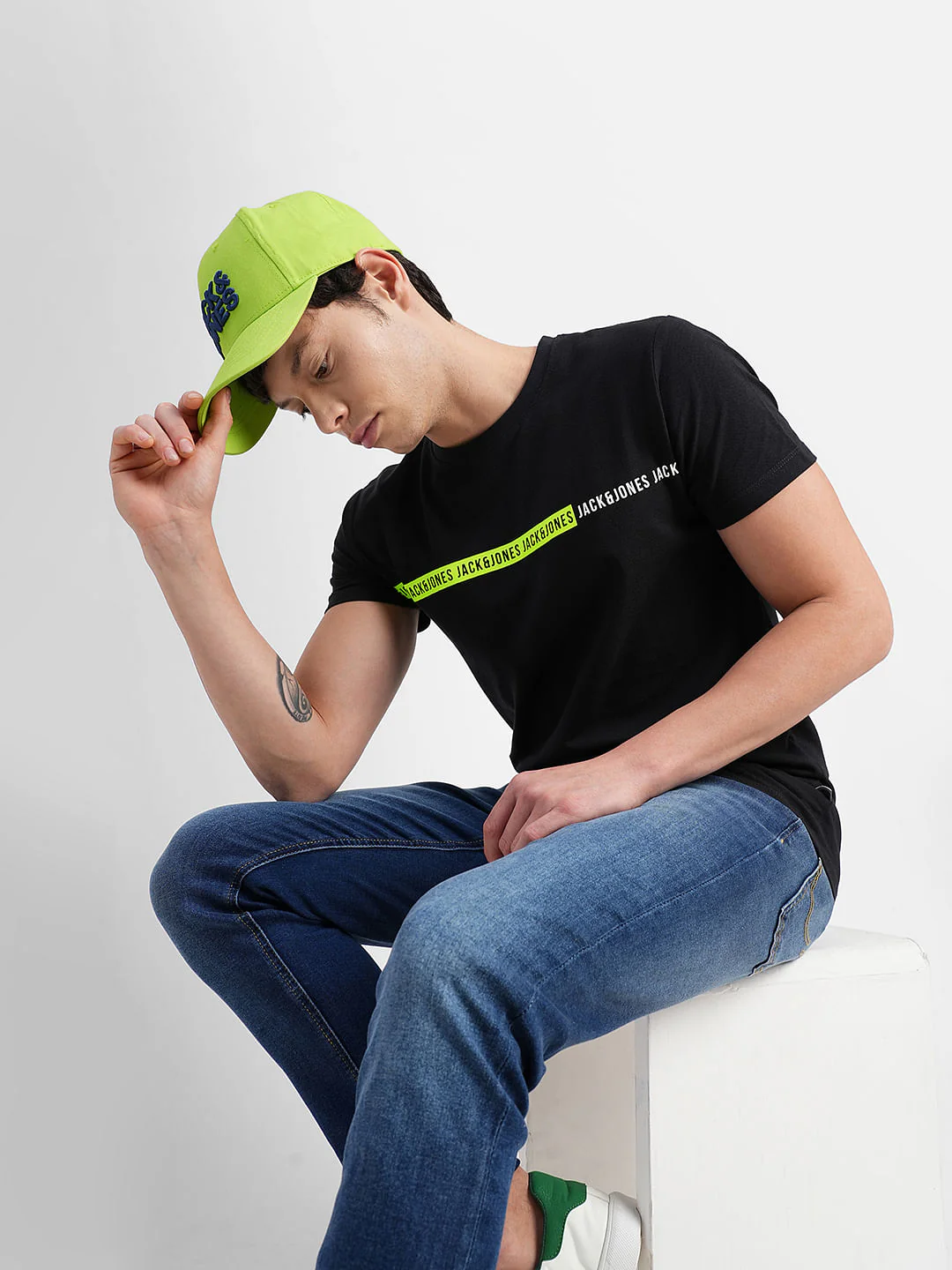 Black Logo Print Crew Neck T-shirt