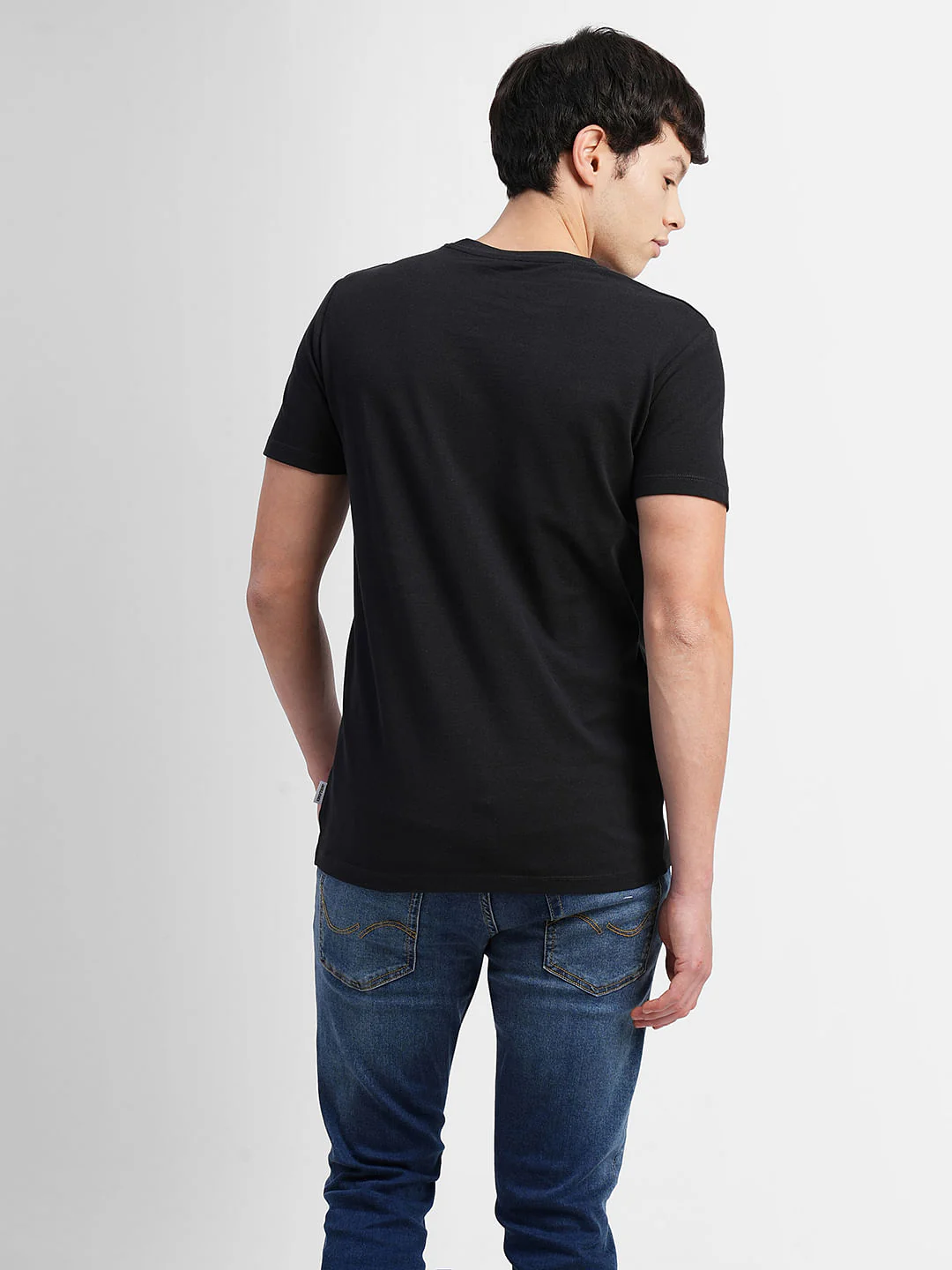Black Logo Print Crew Neck T-shirt - Image 4