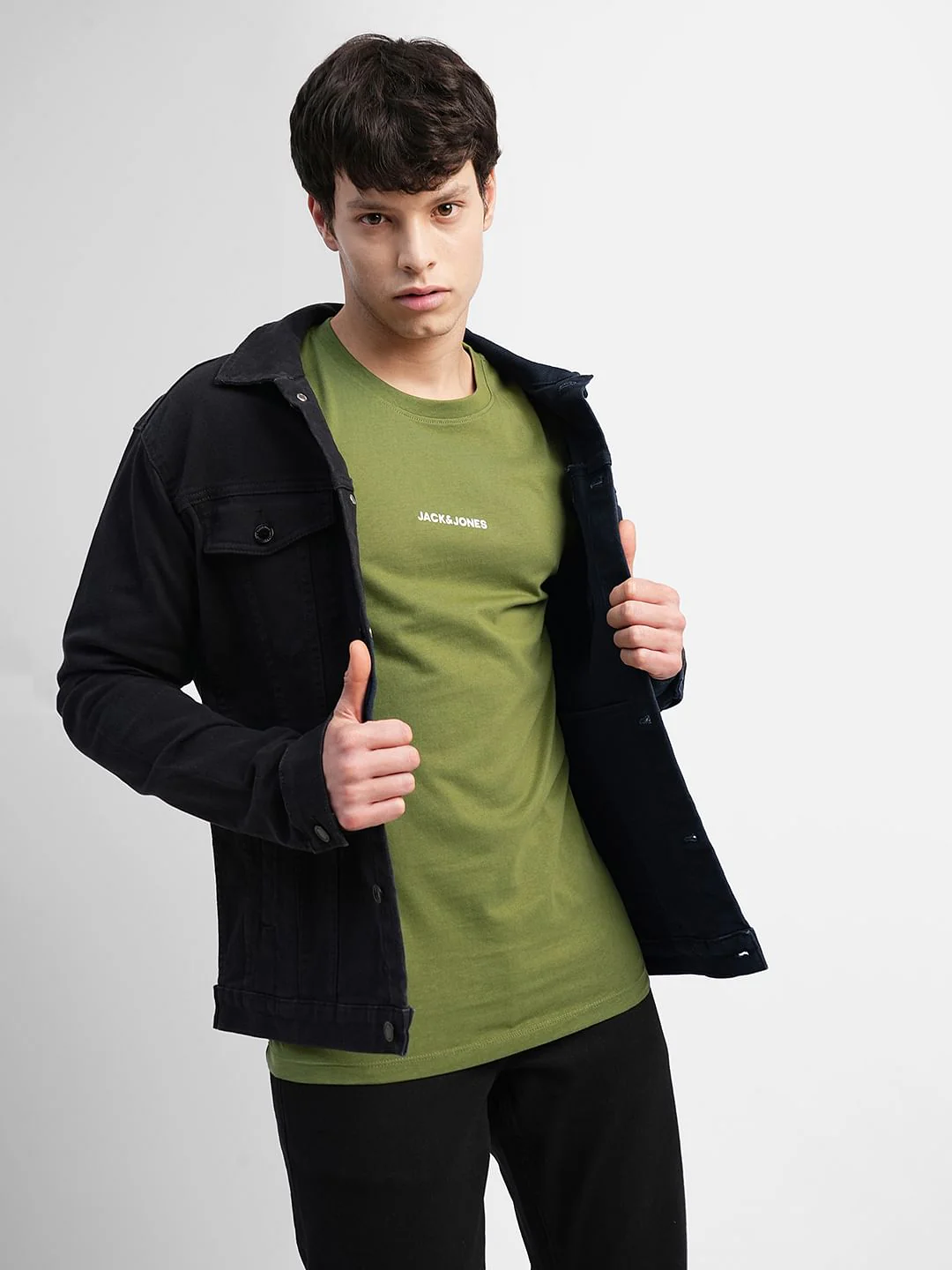 Green Logo Text Print Crew Neck T-shirt